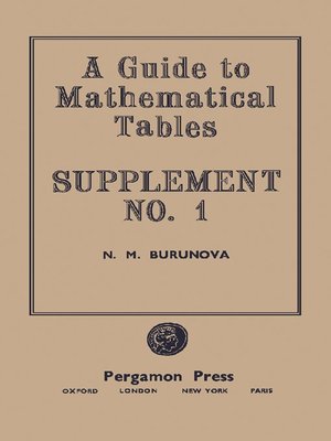 cover image of A Guide to Mathematical Tables, Supplement No. 1